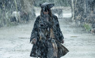Pirates of the Caribbean: Dead Men Tell No Tales, Jack Sparrow, Johnny Depp, movie, rain