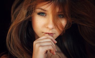 Beautiful face brunette girl model