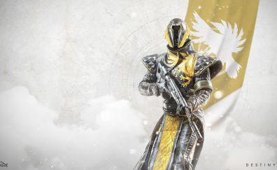 Destiny 2, video game, yellow suit, soldier