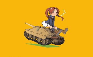 Girls und panzer, Anzu Kadotani , tank, anime girl