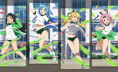 Sword art online, anime girls, collage