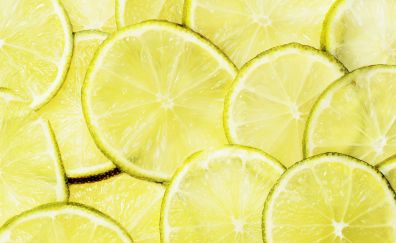 Lemon slices, yellow fruits, lemon