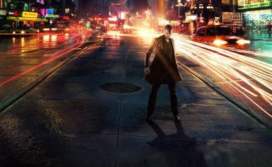Hayden Christensen in Jumper movie, night, city