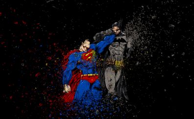 Batman vs superman, art, ruggon style