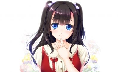 Cute, blue eyes, anime girl, original