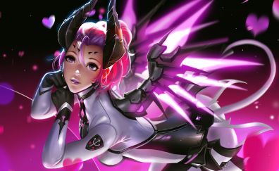Mercy, pink avatar, overwatch, 4k