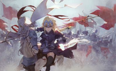 Ruler, Fate/Apocrypha, riding, horse, anime girl