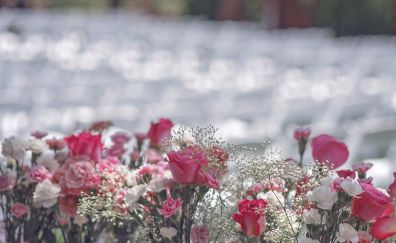 Wedding decorations, roses, flowers