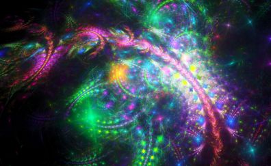 Abstract, colorful digital art, fractal, colorful