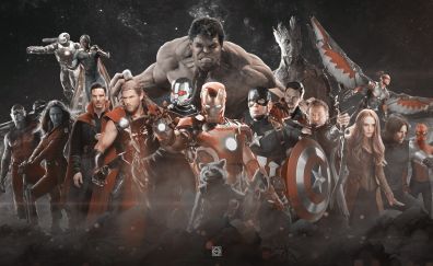 Avengers: infinity war, fan art, superheroes