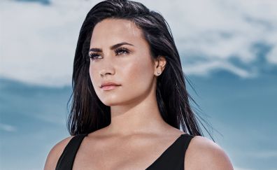 Demi Lovato, actress, face, 2017, 4k