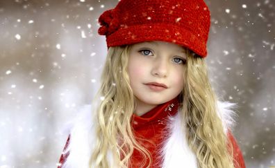 Snow cap, Kid, cute, winter
