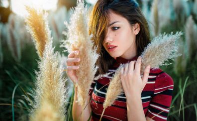 Grass, outdoor, girl model