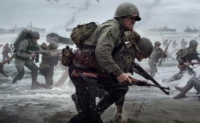 Call of Duty WWII, war, soldiers, game
