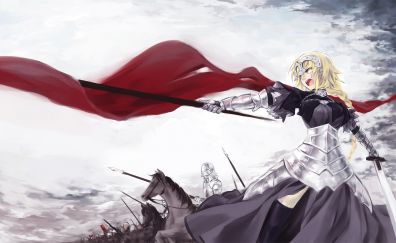 Ruler, Fate/Apocrypha, blonde anime girl, warrior