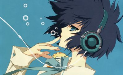 Yatabe Miu, head phone, underwater, anime girl