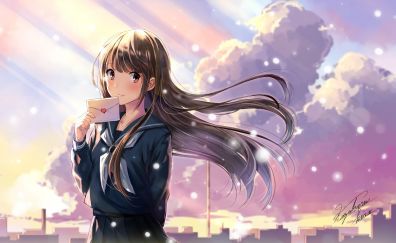 Beautiful, anime girl, outdoor, long hair, original