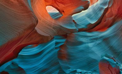 Antelope canyon, rocky caves, nature