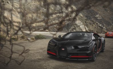 Black bugatti chiron, luxury car