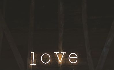 Love sign board, lights