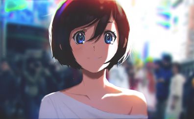 Beautiful and cute, anime girl, blue eyes, original