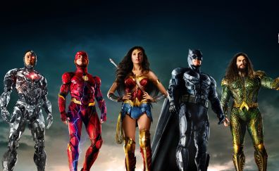 Justice league, movie, batman, wonder woman, superhero team, 2017, 5k