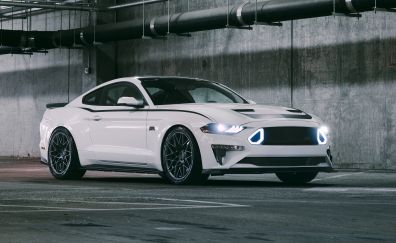 Ford mustang, white muscle car