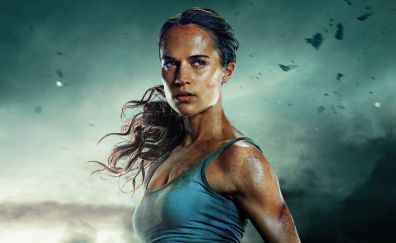 Alicia vikander, lara croft, tomb raider, movie 2018