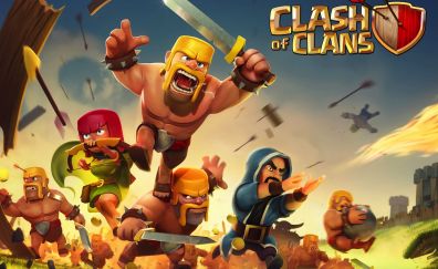 Clash of clans, magician, barbarian, archers, poster, game