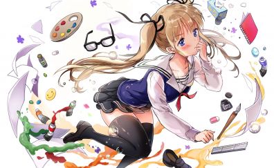 Eriri Spencer Sawamura, blonde anime girl, painting stuffs