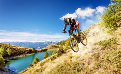 Bike riding, sports, landscape, mountains