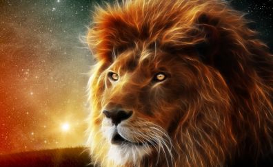 Digital artwork of lion animal