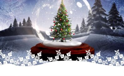 Snow globes, Christmas tree