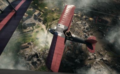 Fighter plane in battlefield video game