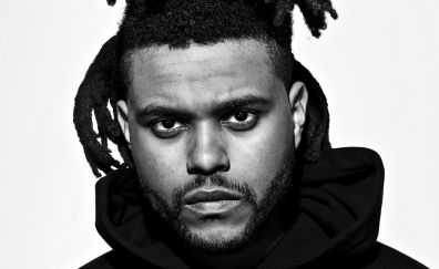 The Weeknd, singer, celebrity, monochrome, face