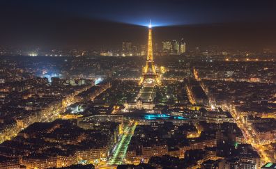 Paris city in night, Eiffel tower