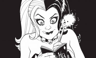 Harley Quinn, monochrome