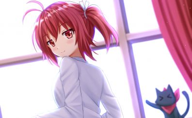 Red head, cute anime girl, anime