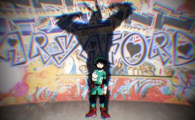 Midoriya Izuku, anime boy, graffiti, shadow