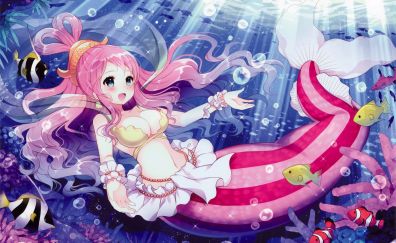 Shirahoshi, One Piece, mermaid, anime girl