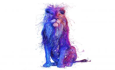 Russian wired, lion, art, 4k, 8k