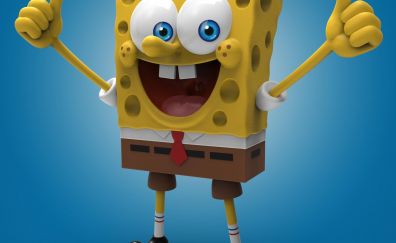 SpongeBob SquarePants, cartoon, smile, art