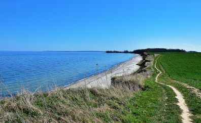 Baltic sea, beach, blue sky, landscape