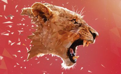 Lioness low poly artwork