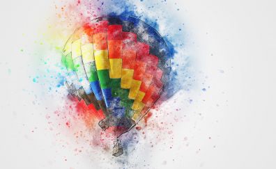 Hot air balloon, colorful art