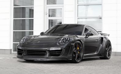 Black sports car, Porsche 911 Turbo