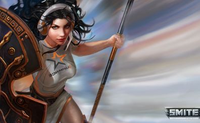 Athena, Smite online game, girl warrior