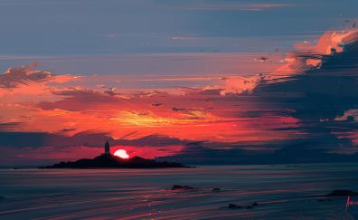 Sunset illustration artwork