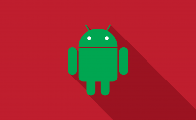 Android logo minimal in red background