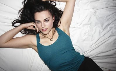 Katie McGrath, lying in bed, celebrity
